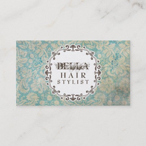 Customizable GOLD Grunge Damask Hair Stylist Appointment Cards Business Cards