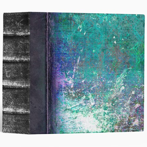 Aqua Grunge Faux Leather Ancient Tome 3 Ring Binder