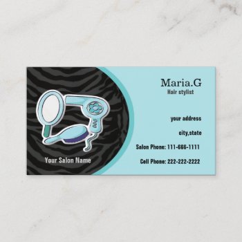 Aqua Hair Salon Cards With Appointment On Back by MG_BusinessCards at Zazzle