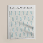 Aqua Hand Painted Feather Pattern Fabric