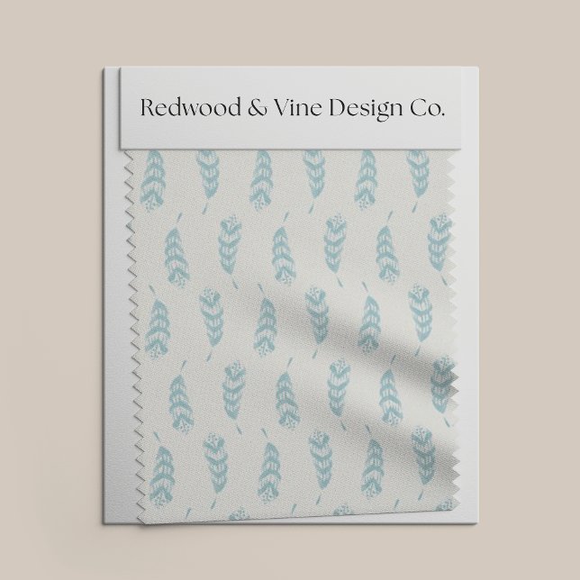 Aqua Hand Painted Feather Pattern Fabric (Creator Uploaded)