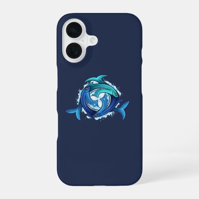 Aqua Harmony: Intertwined Fish Trinity Iphone Case (Back)