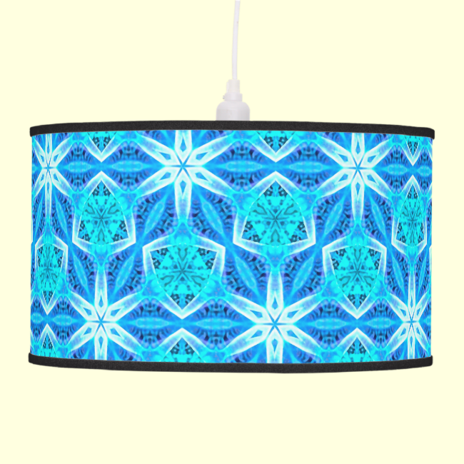 Aqua Hawaiian Stars under a Bright Night Sky Dance Pendant Lamps