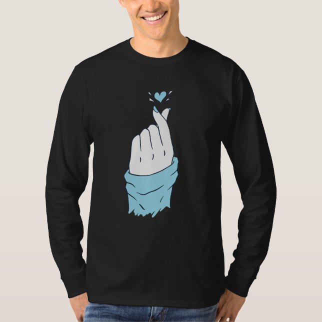 Aqua Heart Hands Men Women Love Graphic T-Shirt (Front)