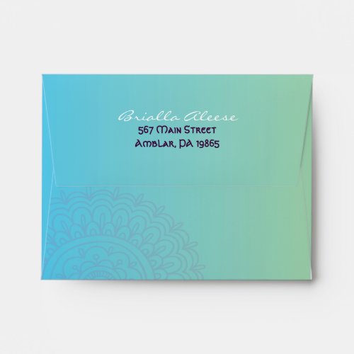 Aqua HEMSA HAND of GOD Baby Naming Small Envelope