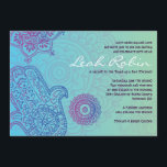 Aqua HEMSA HAND of GOD Bat Mitzvah Invitation<br><div class="desc">WELCOME!!! I can personally help you with your order! Ask me anything! EVERYTHING is customizable! All my designs are ONE-OF-A-KIND original pieces of artwork designed by me! You can only find them here! Most are created using Adobe Illustrator or Adobe Photoshop. Others are unique hand painted items in watercolor, gouache,...</div>