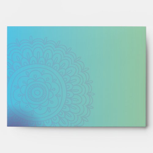 Aqua HEMSA HAND of GOD Bat Mitzvah Invitation Envelope