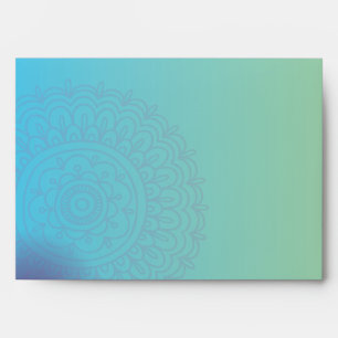 Aqua HEMSA HAND of GOD Bat Mitzvah Invitation Envelope
