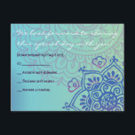 Aqua HEMSA HAND of GOD Bat Mitzvah Reply Card<br><div class="desc">WELCOME!!! I can personally help you with your order! Ask me anything! EVERYTHING is customizable! All my designs are ONE-OF-A-KIND original pieces of artwork designed by me! You can only find them here! Most are created using Adobe Illustrator or Adobe Photoshop. Others are unique hand painted items in watercolor, gouache,...</div>