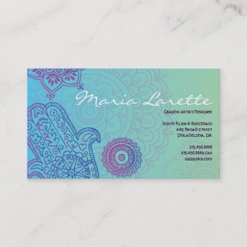 Aqua HEMSA HAND of GOD Business Card