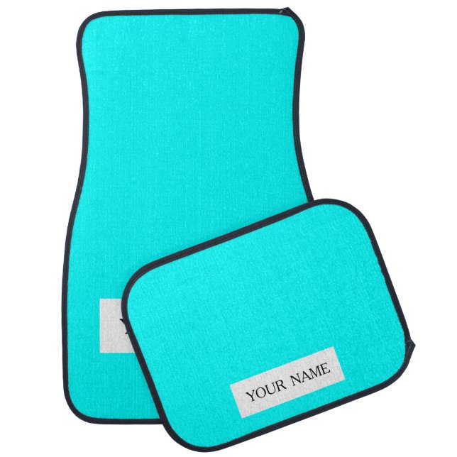 Aqua High End Solid Colored Car Floor Mat (Set)