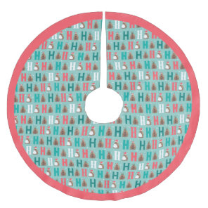 Aqua Ho Ho Ho Armadillo Brushed Polyester Tree Skirt