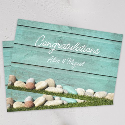 Aqua House Congratulations Home Lawn Garden Stones Tissue Paper