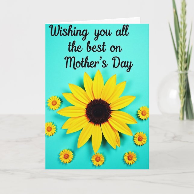 Aqua Hued Mothers Day Card (Front)