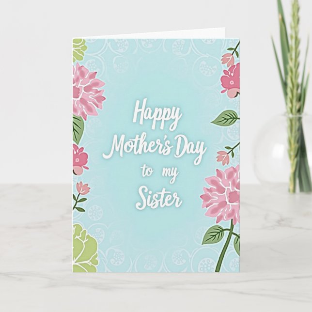 Aqua Hued Mothers Day Love Card (Front)