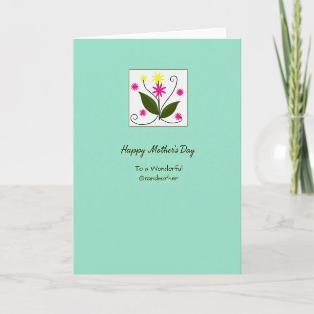 Aqua Hues Mothers Day Floral Card (Front)