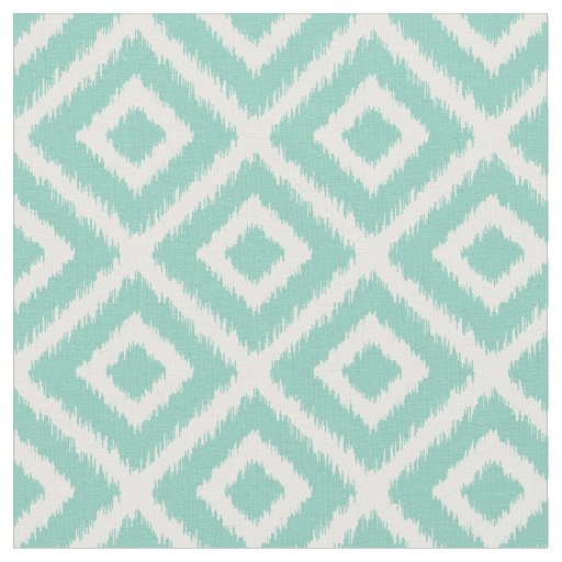 Aqua Ikat Diamonds Fabric