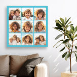 Aqua Instagram Photo Collage with 9 square photos Canvas Print<br><div class="desc">Use your photos without frames to create your own piece of art! Add your favorite pictures and snapshots to this strip for a fun memory keeper. An artistic way to display your best photo sharing pics.</div>