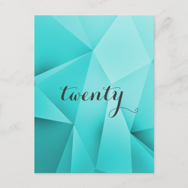 Aqua Jewel Tones Table Number Postcard (Front)