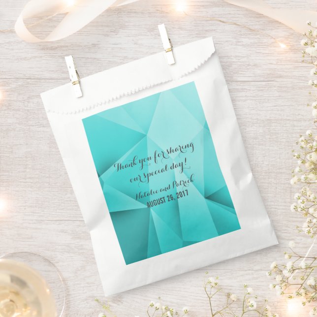 Aqua Jewel Tones Wedding Favor Bags (Clipped)