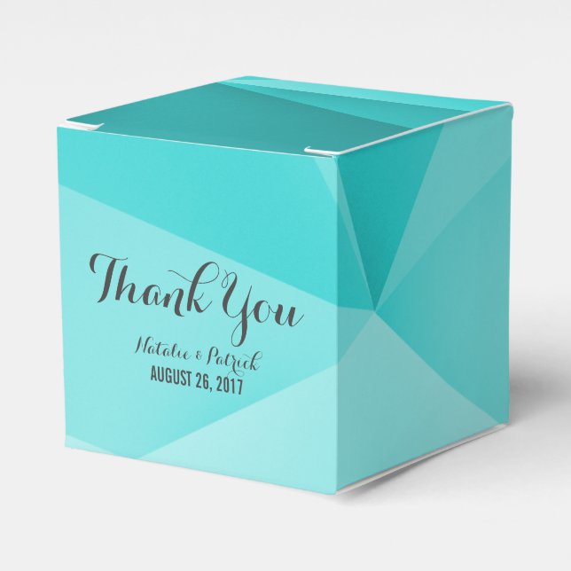Aqua Jewel Tones Wedding Favor Boxes (Front Side)