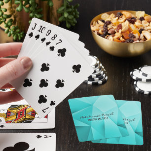 Aqua Jewel Tones Wedding Playing Cards