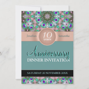 Aqua Jewels Anniversary Party Invitation