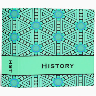 Aqua Kaleidoscope Geometric Design 2" Binder