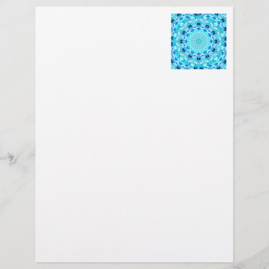 Aqua Lace, Delicate, Abstract Mandala (Front)