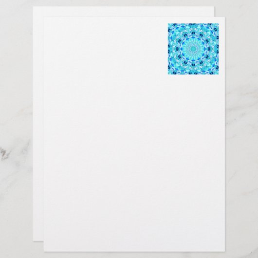 Aqua Lace, Delicate, Abstract Mandala (Front/Back)