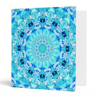 Aqua Lace, Delicate, Abstract Mandala Binder