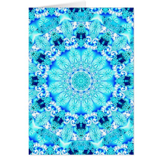 Aqua Lace, Delicate, Abstract Mandala Cards (Front)