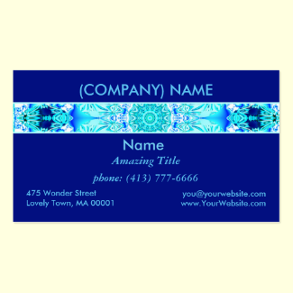 Aqua Lace, Delicate, Abstract Mandala Vertical Double-Sided Standard Business Cards (Pack Of 100)