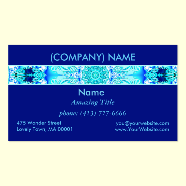 Aqua Lace, Delicate, Abstract Mandala Vertical Double-Sided Standard Business Cards (Pack Of 100)