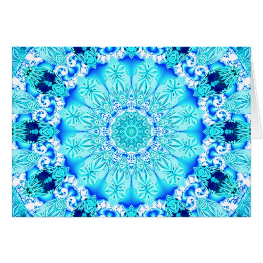 Aqua Lace Mandala, Delicate, Abstract (Front Horizontal)