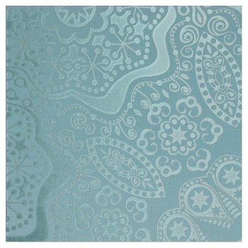 Aqua Lace Mandala Fabric by BecometheChange at Zazzle