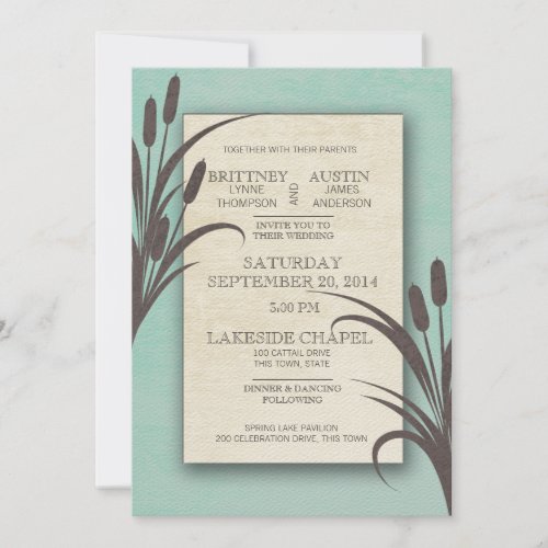 Aqua Lake Wedding Invitation