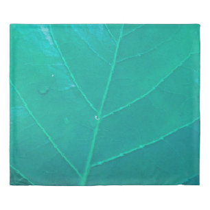 Aqua Leaf Duvet Cover