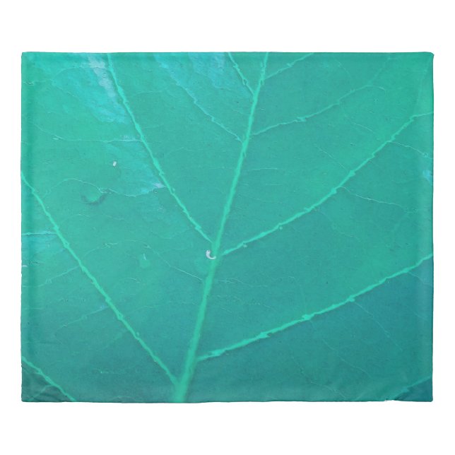 Aqua Leaf Duvet Cover (Front)