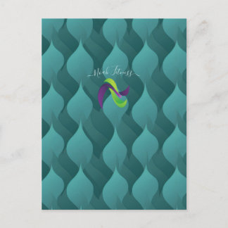 Aqua Leaf Flow – Teal Gradient Energy for Modern Postcard