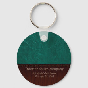 Aqua leather look keychain