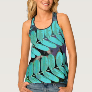 Aqua Leaves Tank Top
