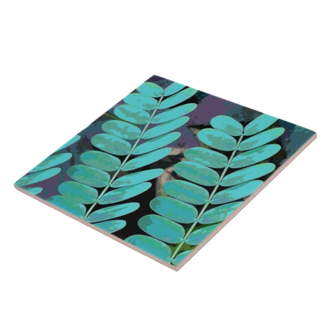 Aqua Leaves Tile (Side)