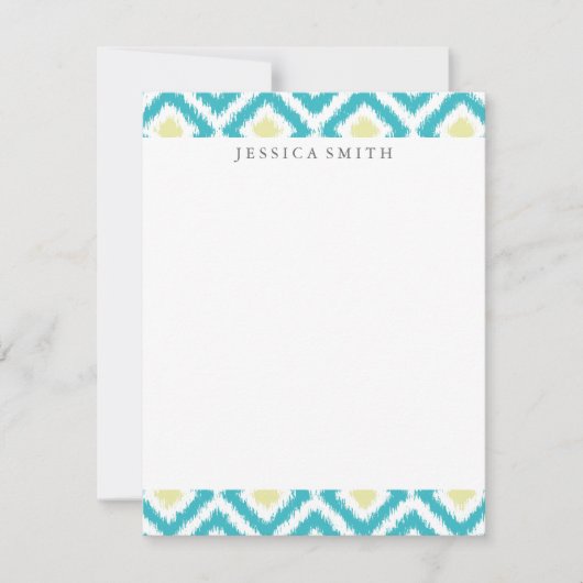 Aqua Lemon Diamonds Ikat Pattern (Front)
