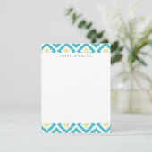 Aqua Lemon Diamonds Ikat Pattern (Standing Front)