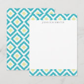 Aqua Lemon Diamonds Ikat Pattern (Front/Back)