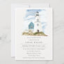 Aqua Lighthouse Mountains Baby Shower Invite