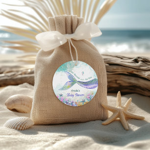 Aqua Lilac Mermaid Tail Coastal Charm Favor Tags