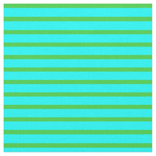 Aqua & Lime Green Pattern of Stripes Fabric
