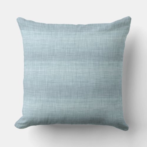 Aqua Linen Texture Throw Pillow